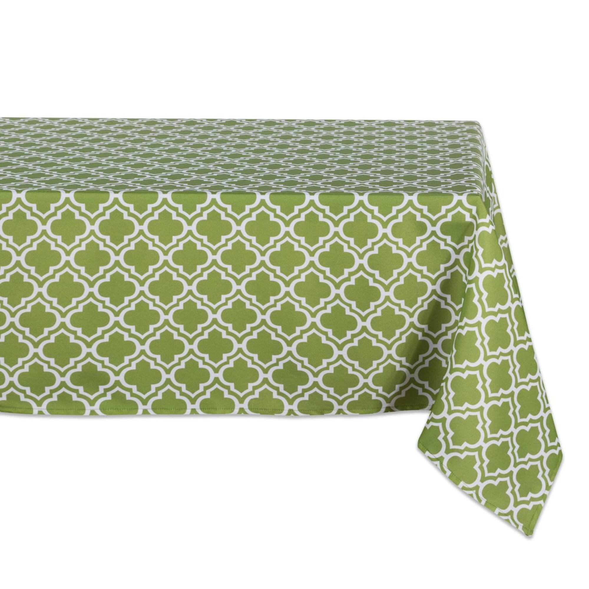 DII® 84" Green Lattice Outdoor Tablecloth